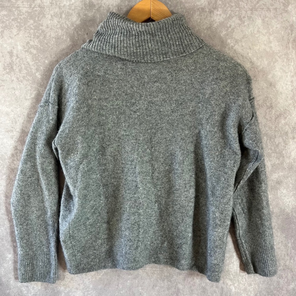 Free People Sweater Women Small Gray 100% Cashmere Turtleneck Relaxed Fit